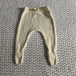 100% Cotton Cream Zara knit footies 1-3M